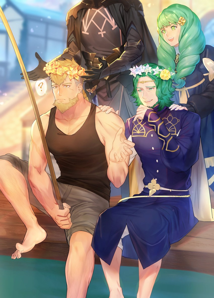 male byleth, flayn, seteth, and jeralt reus eisner (fire emblem and 1 more) drawn by zhineart