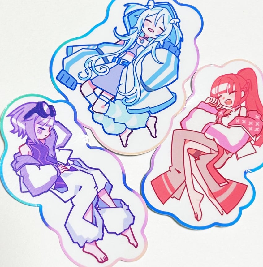 neneruneru, yanami rain, and kanou hikari (denonbu) drawn by tsuzutsu