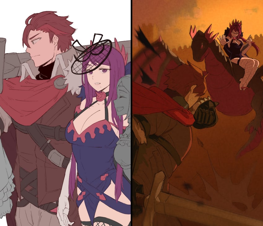 ivy and diamant (fire emblem and 1 more) drawn by ebinku