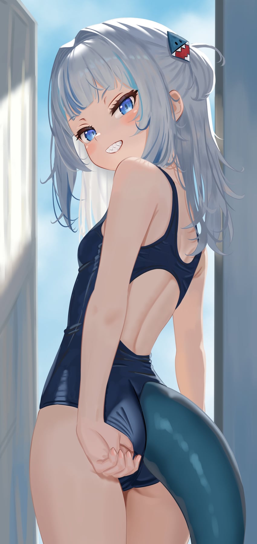 gawr gura (hololive and 1 more) drawn by maverick_(mvk022)