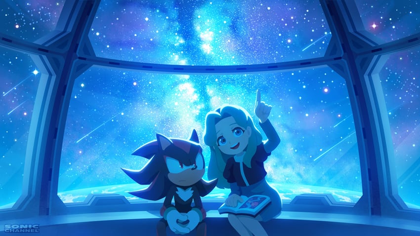 shadow the hedgehog and maria robotnik (sonic) drawn by karasuno_yui