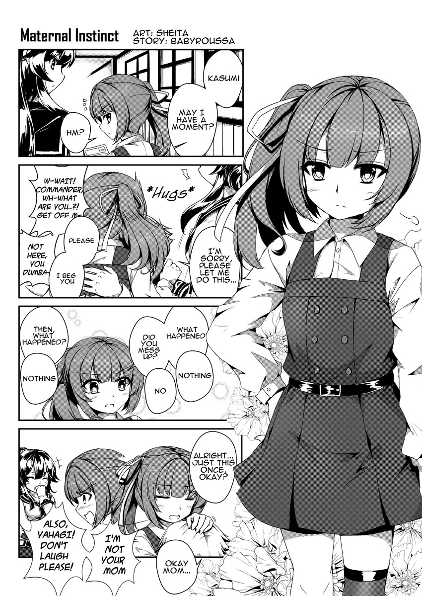 admiral, kasumi, yahagi, and kasumi kai ni (kantai collection) drawn by sheita