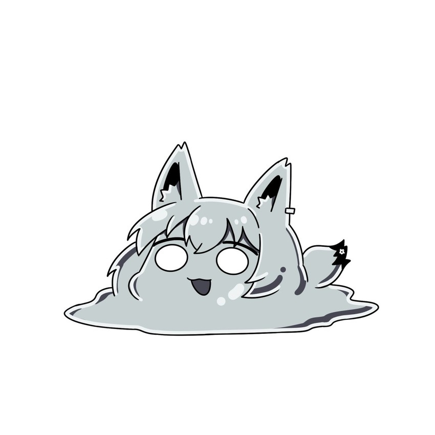 shirakami fubuki and liquid metal slime (hololive and 1 more) drawn by twumi