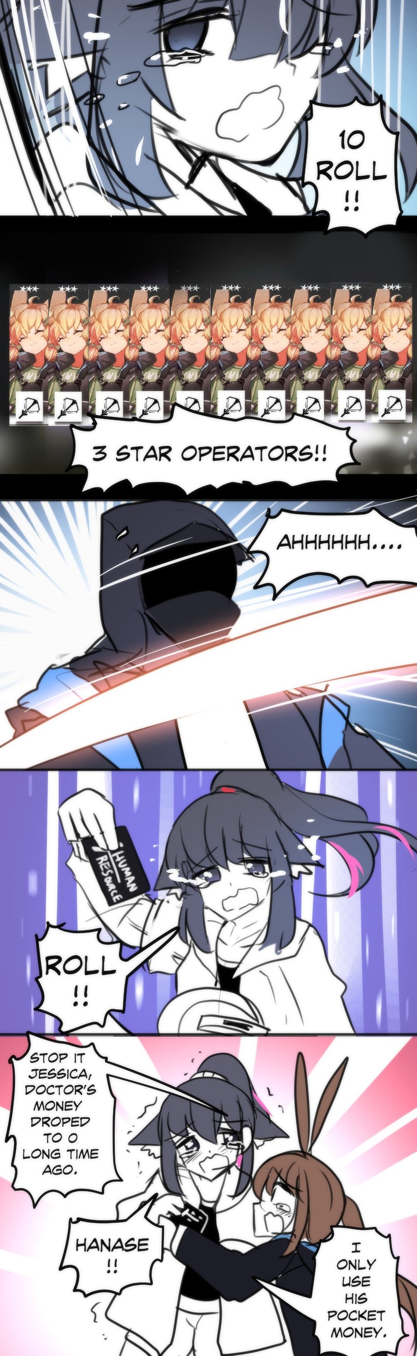 doctor, amiya, jessica, and kroos (arknights and 2 more) drawn by hinghoi