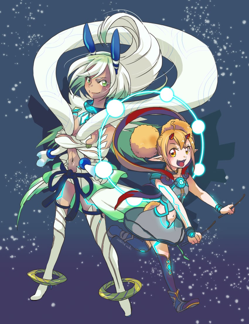 electra and zenobia (xenoblade chronicles and 1 more) drawn by rubi_nemesis