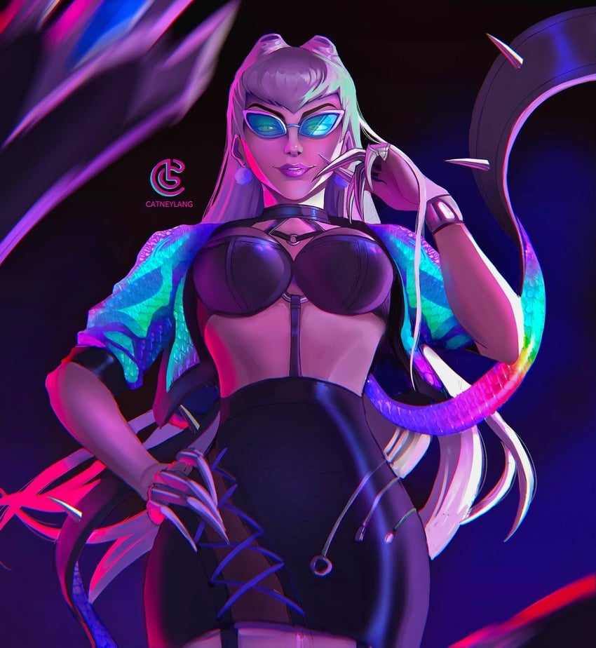 evelynn and k/da all out evelynn (league of legends) drawn by catneylang