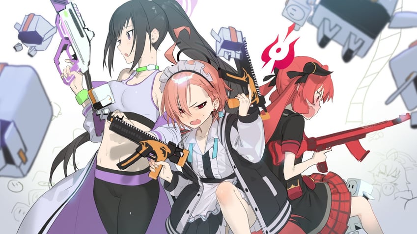 hoshino, neru, junko, and sumire (blue archive) drawn by akinashi_yuu
