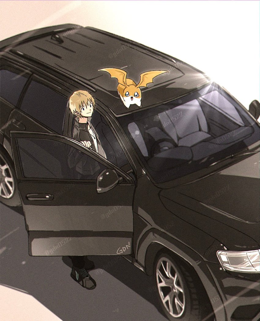 takaishi takeru and patamon (digimon and 1 more) drawn by gdn0522