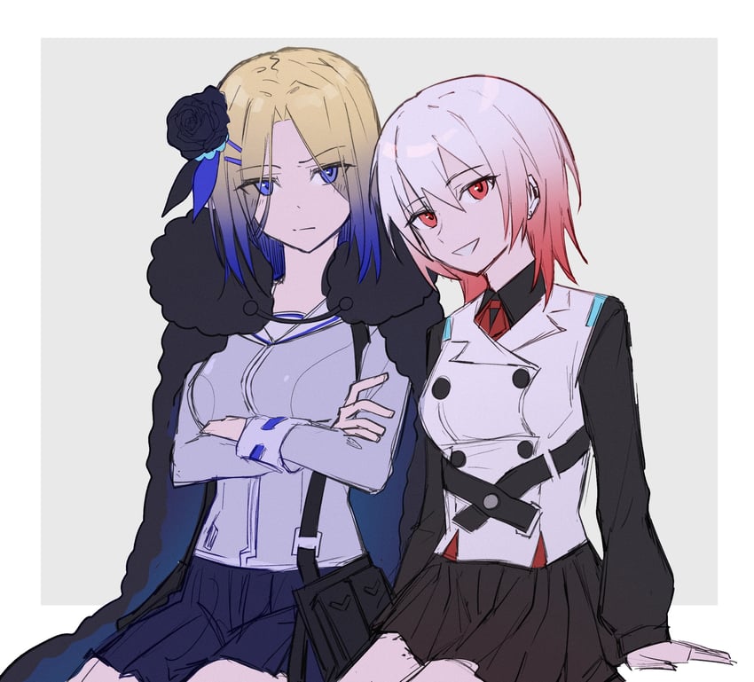 aoi erika and minase ichigo (heaven burns red) drawn by molingxiang_chimangguo
