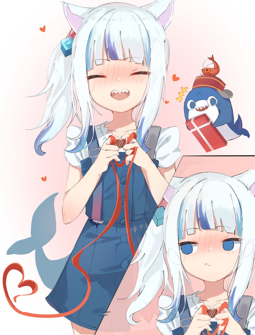 gawr gura and bloop (hololive and 1 more) drawn by wep16night
