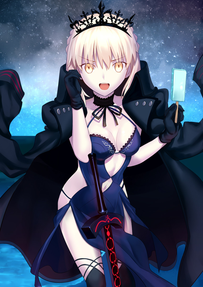 artoria pendragon and saber alter (fate and 1 more) drawn by besmiled