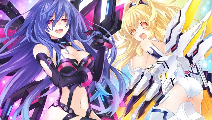 iris heart and yellow heart (neptune and 1 more) drawn by tsunako