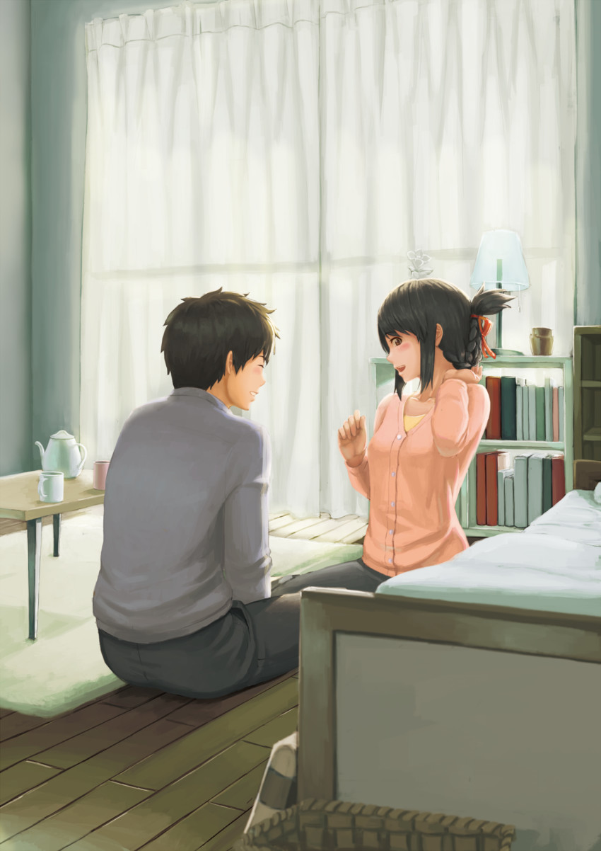 miyamizu mitsuha and tachibana taki (kimi no na wa.) drawn by ranma_(kamenrideroz)