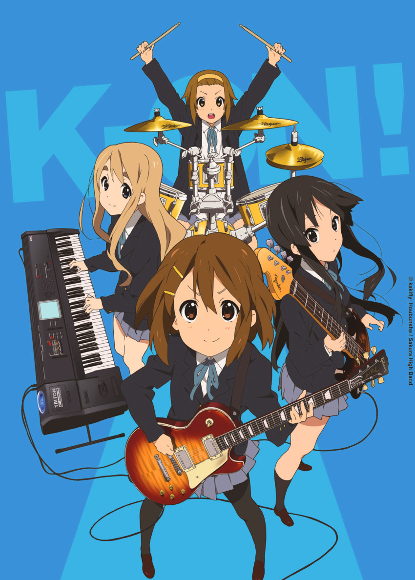akiyama mio, hirasawa yui, tainaka ritsu, and kotobuki tsumugi (k-on! and 1 more) drawn by horiguchi_yukiko