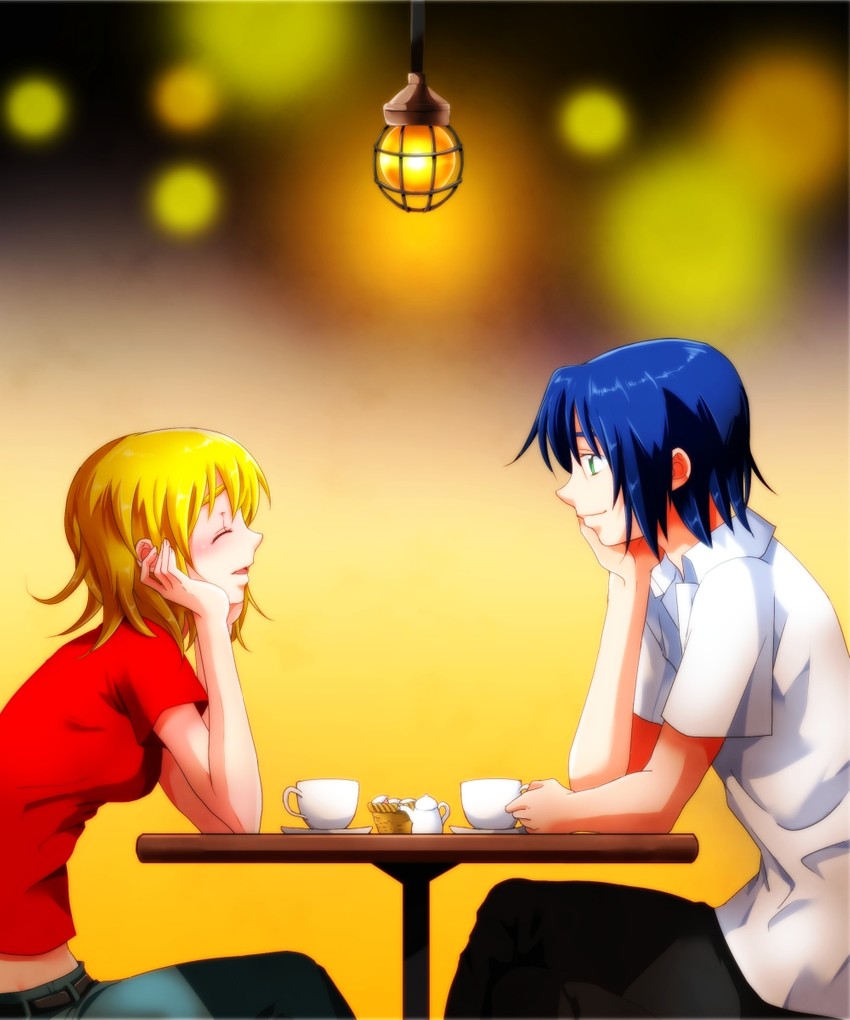 cagalli yula athha and athrun zala (gundam and 1 more) drawn by maccha_(jam513)