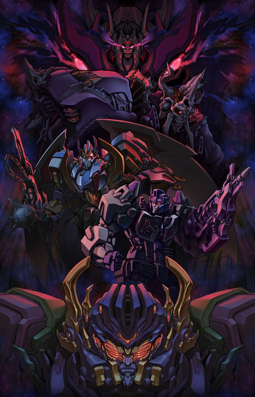 overlord, deathsaurus, scorponok, dark nova, super megatron, and 1 more (transformers and 6 more) drawn by ct990413