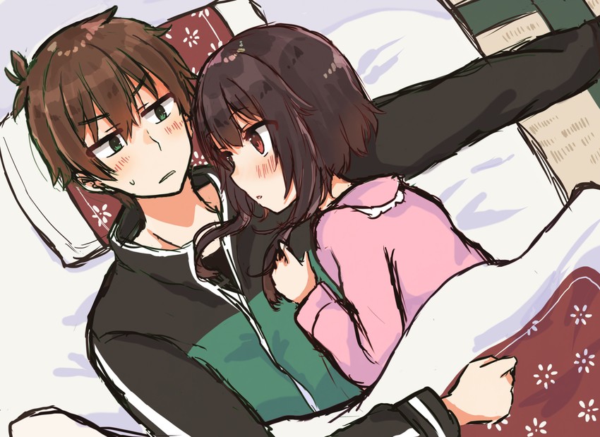 megumin and satou kazuma (kono subarashii sekai ni shukufuku wo!) drawn by yuno_(suke_yuno)