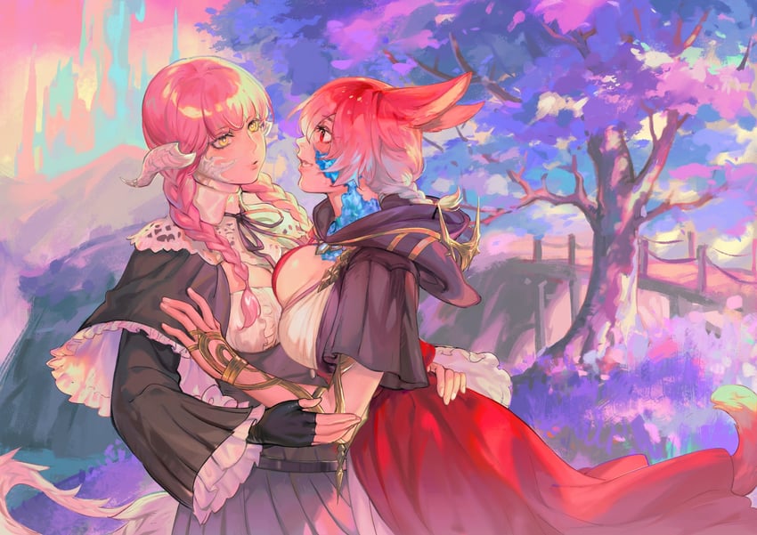 warrior of light, g'raha tia, and crystal exarch (final fantasy and 1 more) drawn by rene0elric