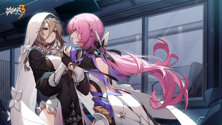 elysia and aponia (honkai and 1 more) drawn by de_da_xianyu