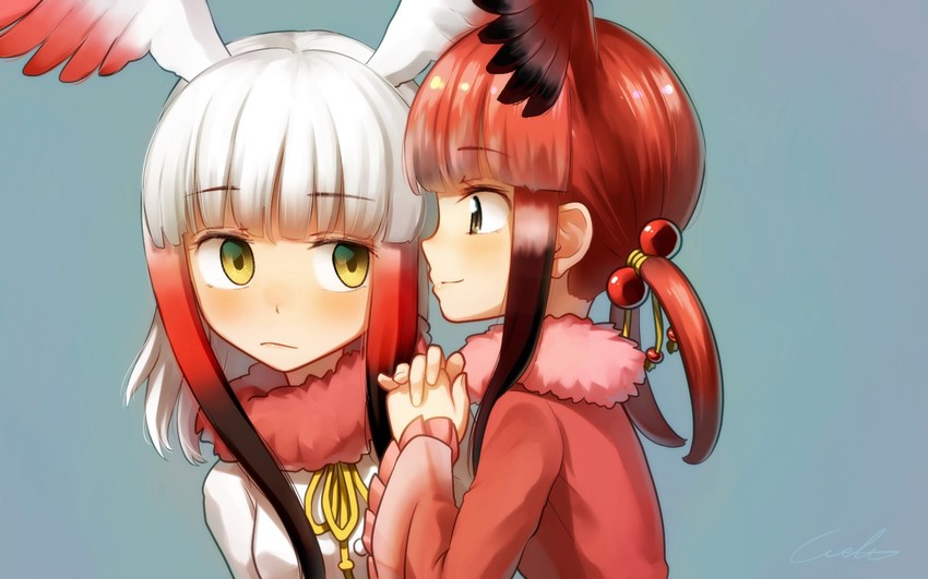 japanese crested ibis and scarlet ibis (kemono friends) drawn by welt_(kinsei_koutenkyoku)