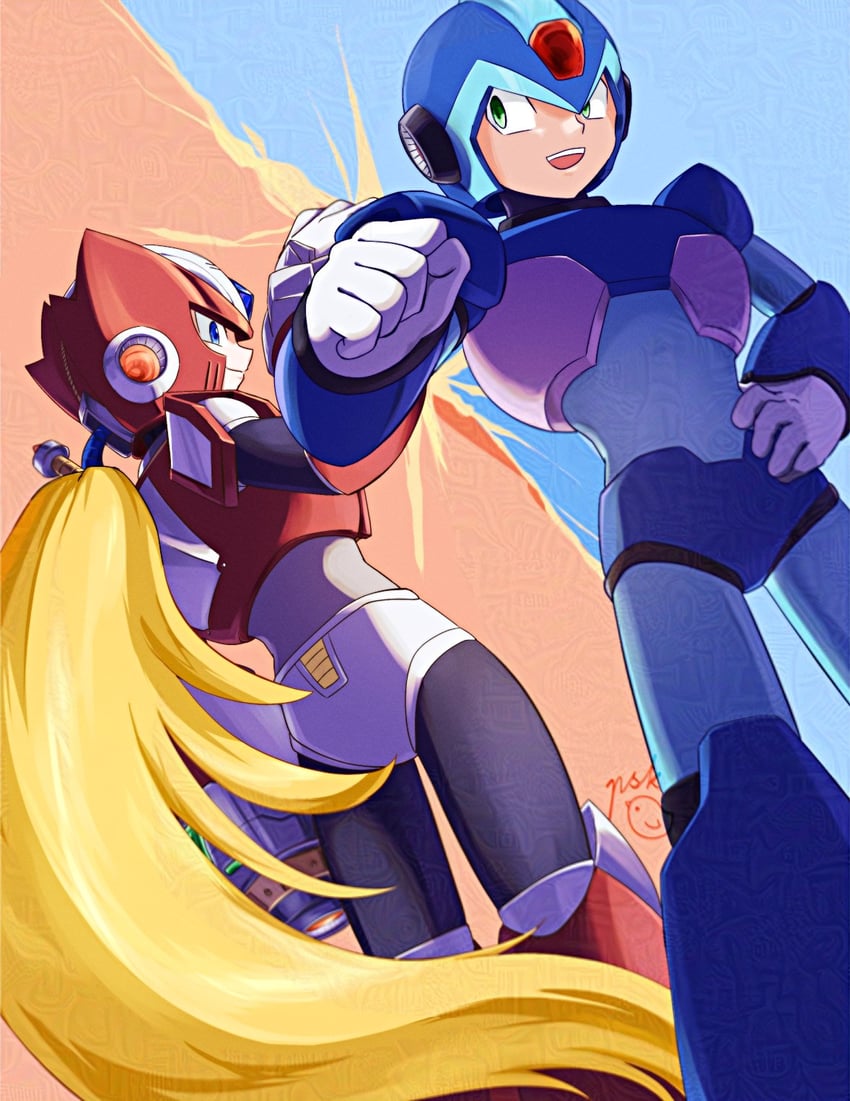 zero and x (mega man and 1 more) drawn by dwn0001130