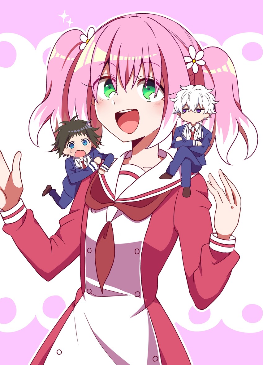 hiiragi nana, onodera kyouya, and nakajima nanao (munou na nana) drawn by yukisa