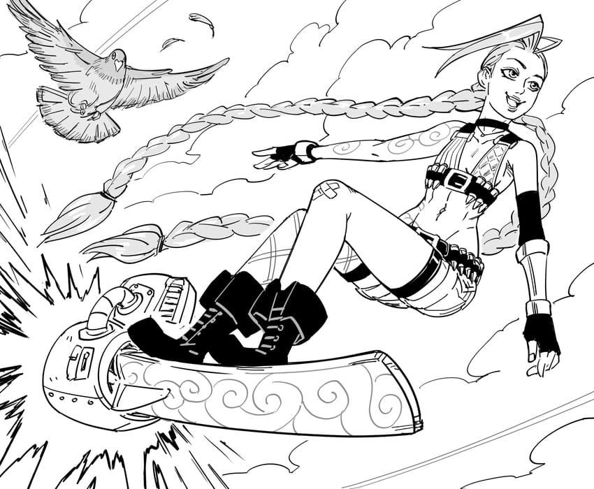 jinx (league of legends) drawn by bb_(baalbuddy)