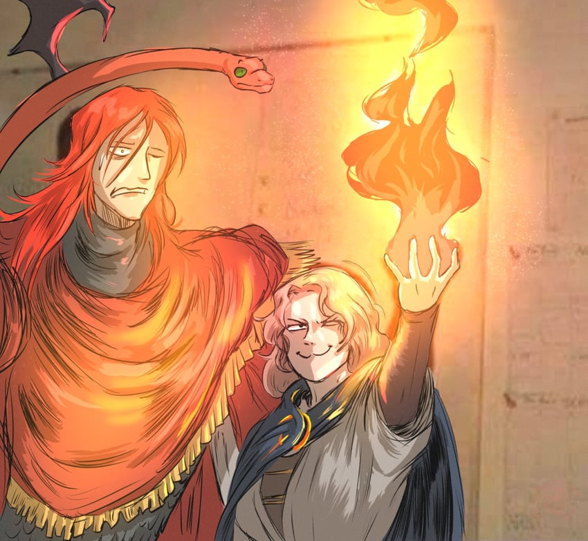 melina and messmer the impaler (elden ring and 1 more) drawn by o'donnis