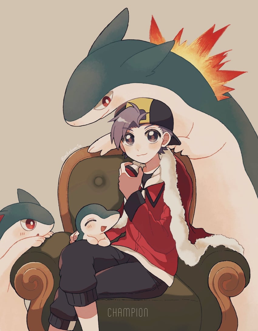 ethan, cyndaquil, typhlosion, and quilava (pokemon and 1 more) drawn by mikakami1e