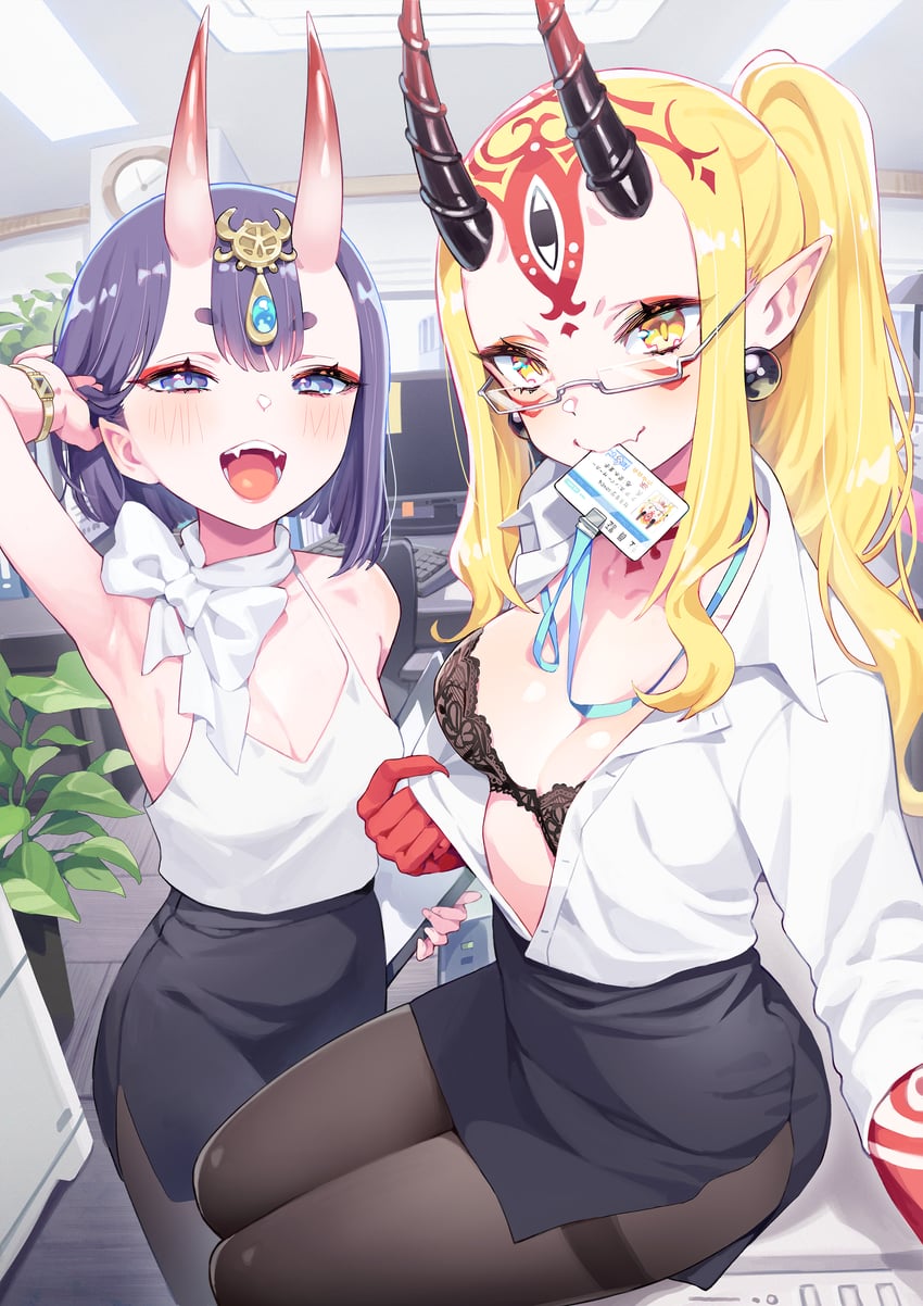 shuten douji and ibaraki douji (fate and 1 more) drawn by kunikune