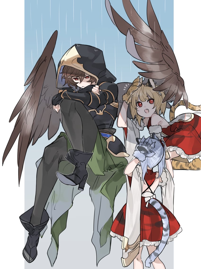 sandalphon, bai, and huang (granblue fantasy) drawn by yakota_(usuk-yako)