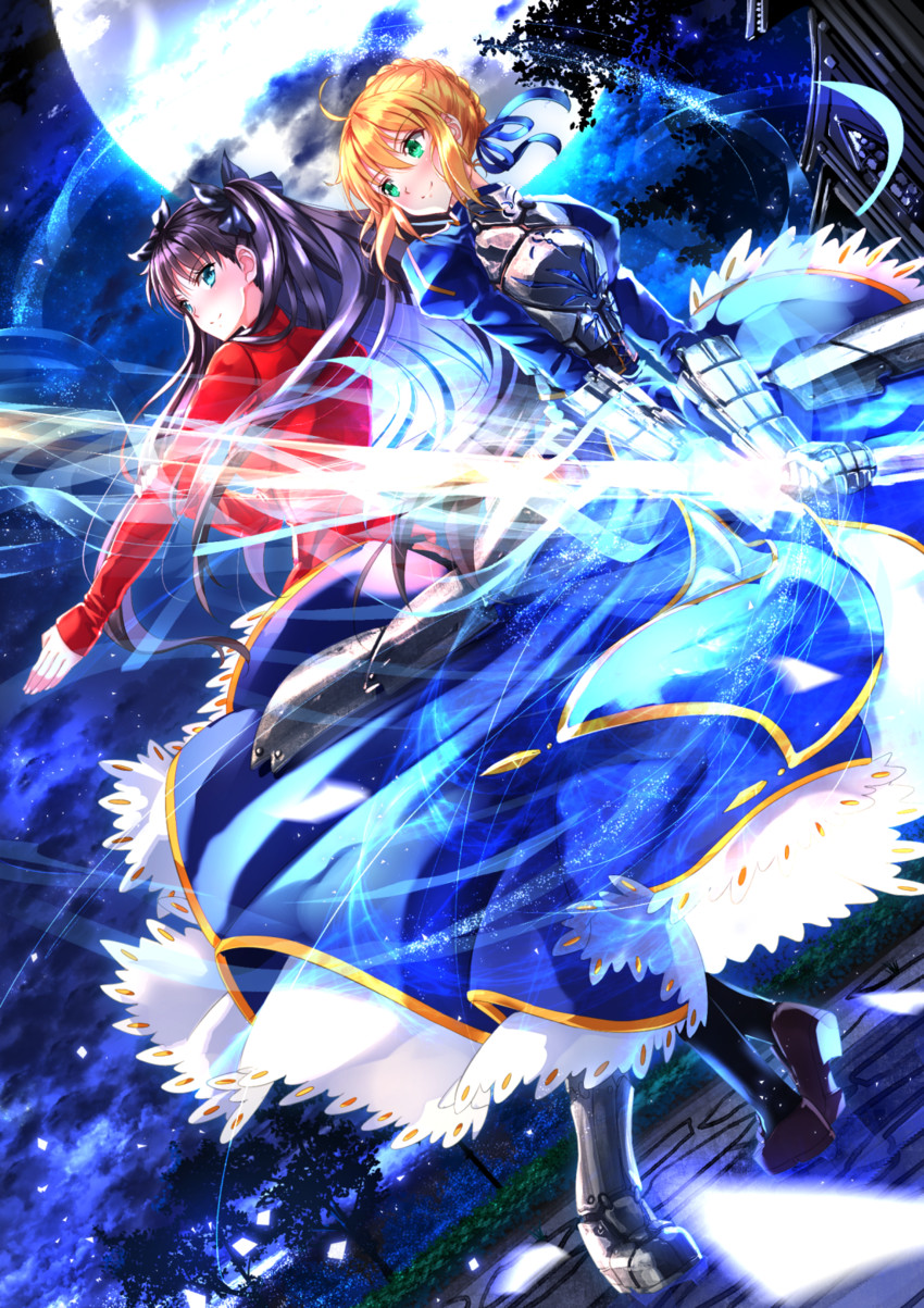 artoria pendragon, saber, and tohsaka rin (fate and 1 more) drawn by swordsouls