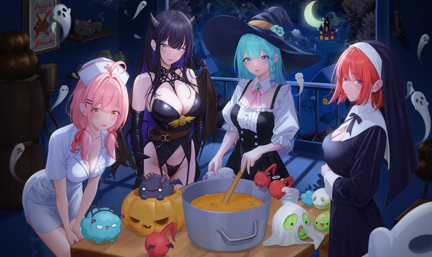 ellie, karin, arisa, and eris (charon universe) drawn by myomomoo