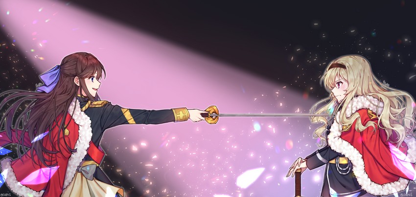 saijou claudine and tendou maya (shoujo kageki revue starlight) drawn by syna