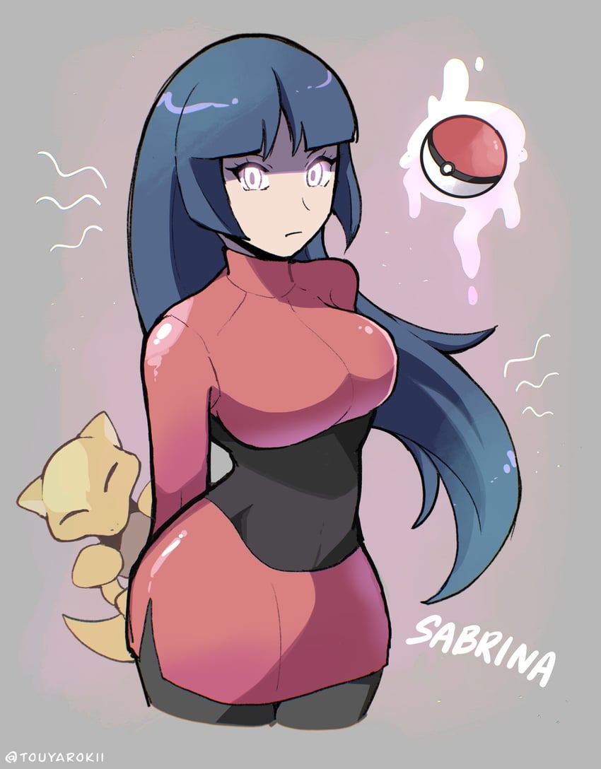 sabrina and abra (pokemon and 1 more) drawn by touyarokii
