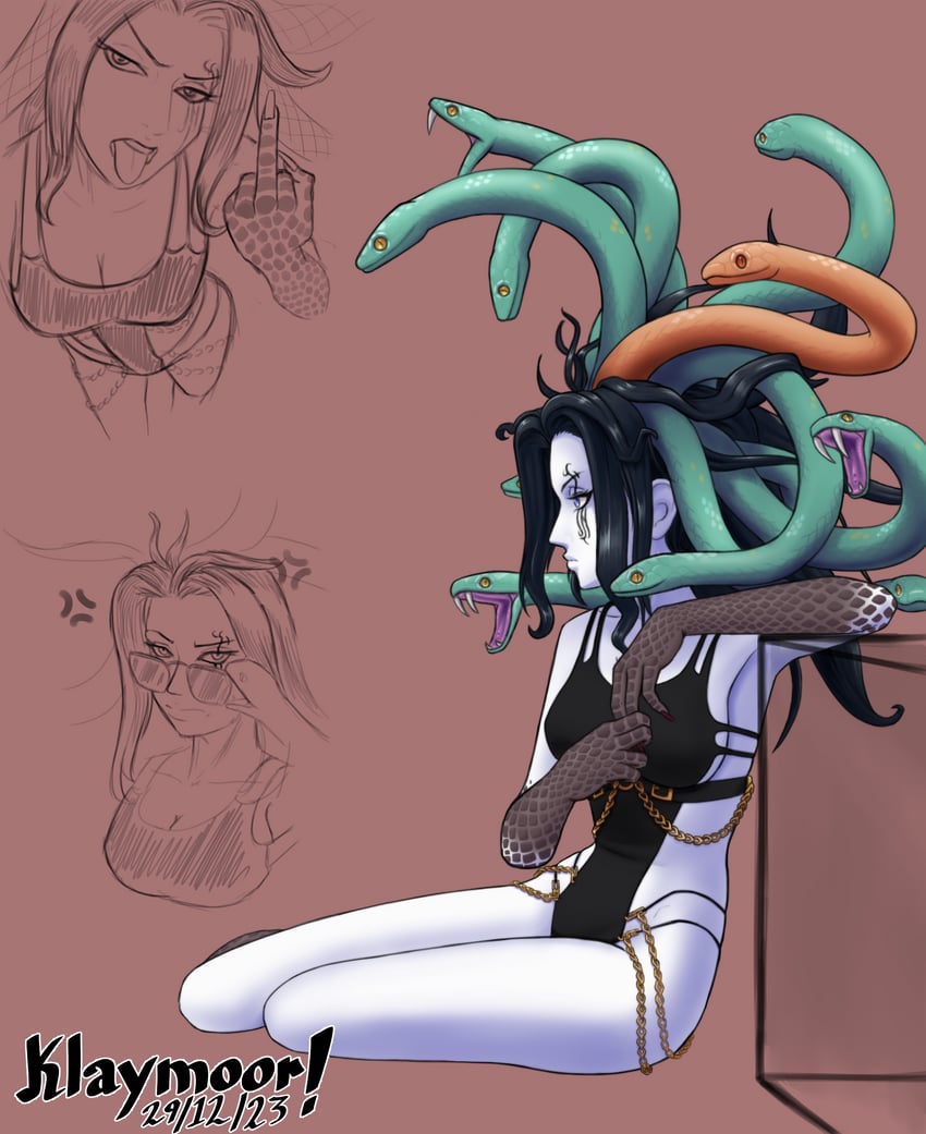 medusa (kid icarus and 1 more) drawn by klaymoor