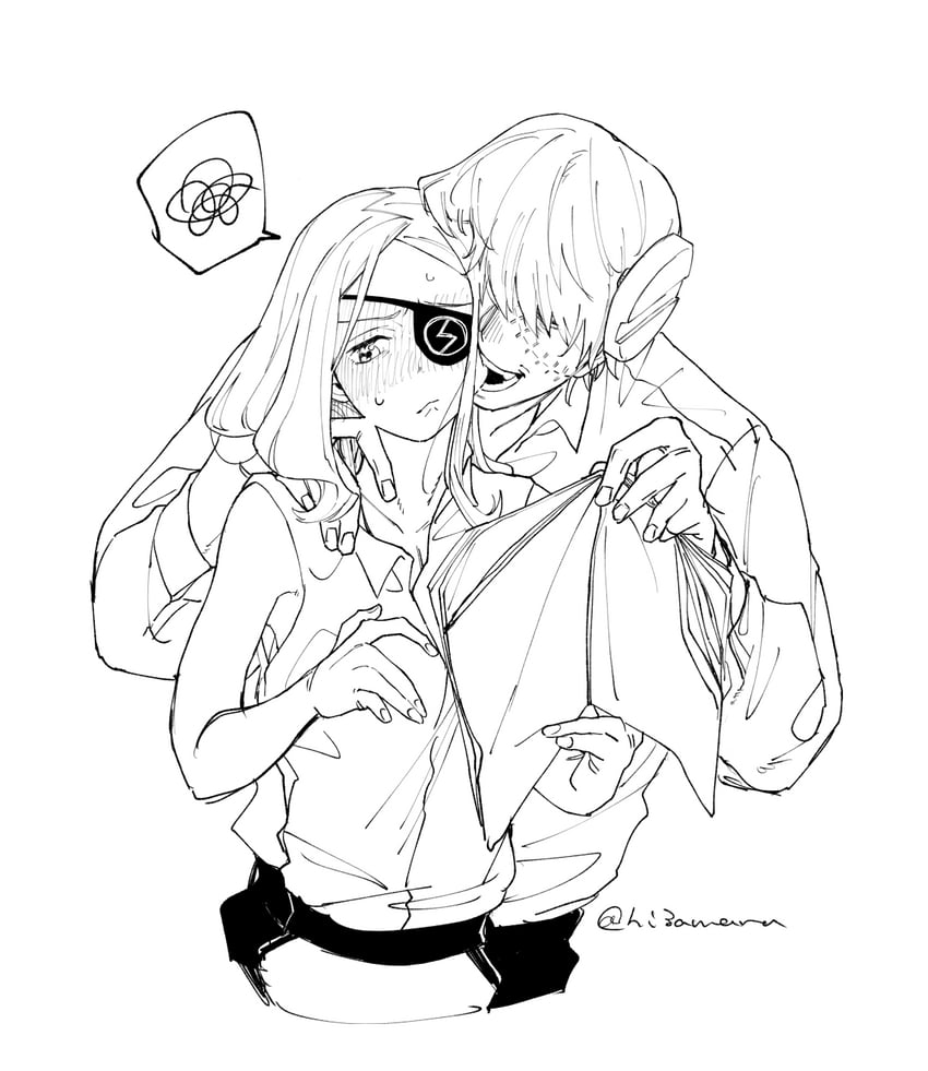 franken stein and marie mjolnir (soul eater) drawn by hissiu