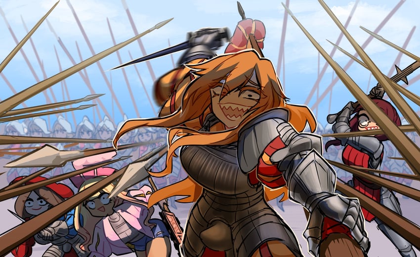gyaru landsknecht, landsknecht, and condottiere (original) drawn by centurii-chan
