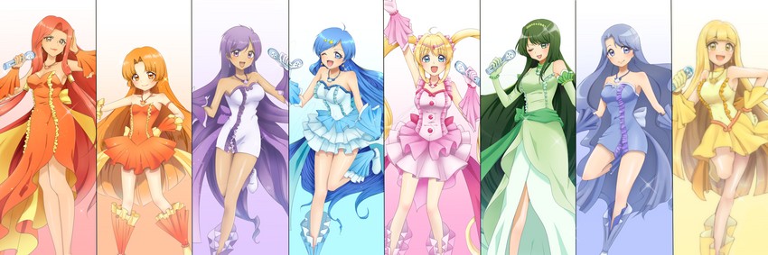 nanami lucia, houshou hanon, touin rina, seira, noel, and 3 more (mermaid melody pichi pichi pitch) drawn by beautiful_witch_sakuran