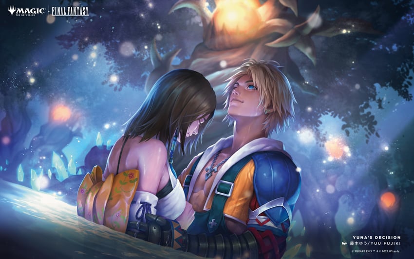 yuna and tidus (final fantasy and 2 more) drawn by fuji_q