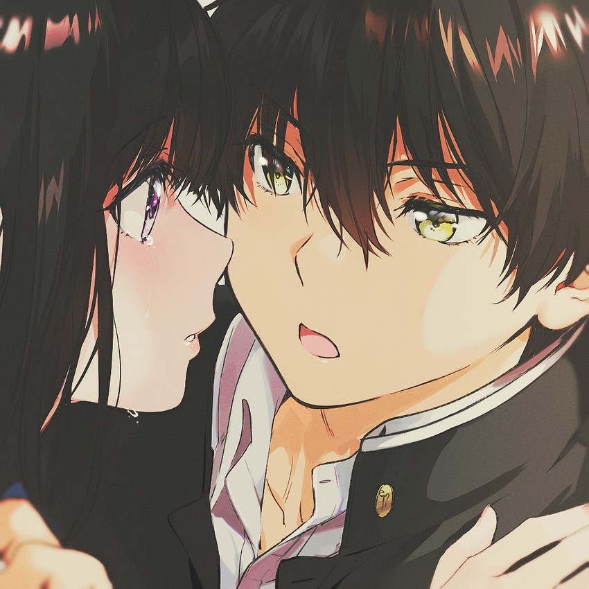 chitanda eru and oreki houtarou (hyouka) drawn by mery_(yangmalgage)