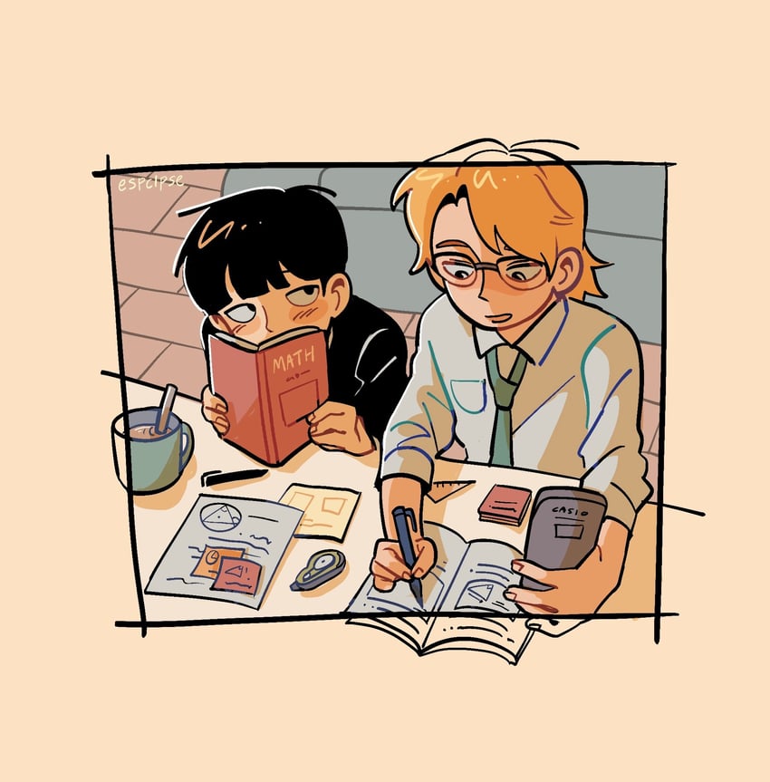 kageyama shigeo and hanazawa teruki (mob psycho 100) drawn by esper-eclipse