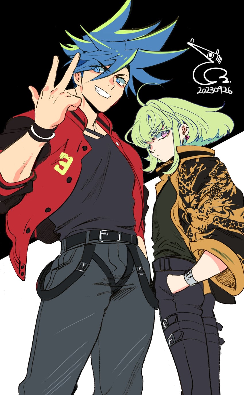 lio fotia and galo thymos (promare) drawn by bae_(baebae)