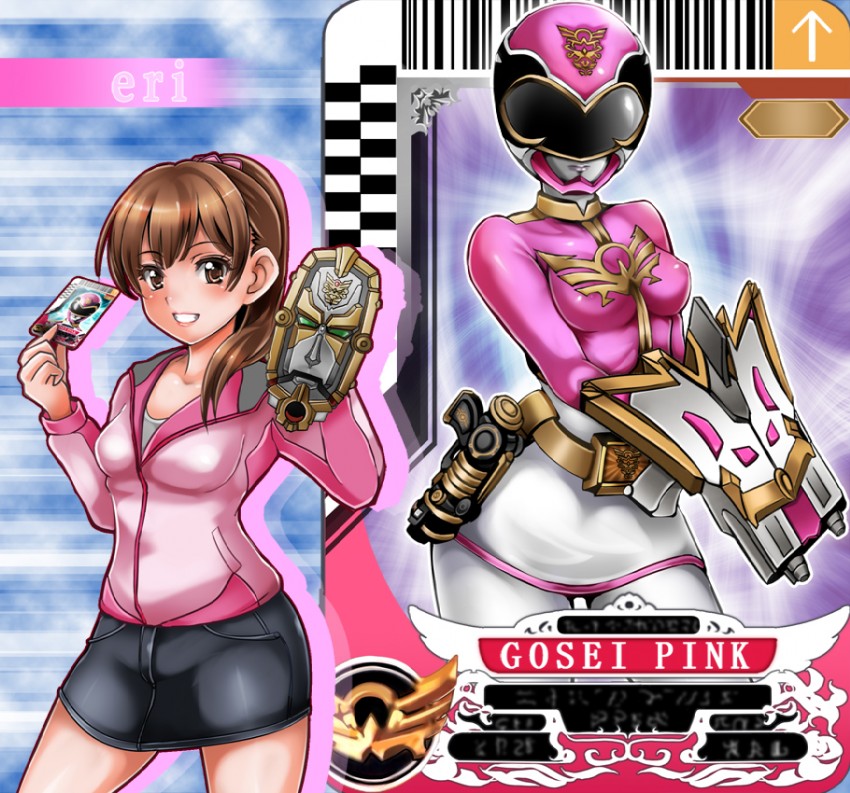 eri and gosei pink (super sentai and 1 more) drawn by 1041_(toshikazu)