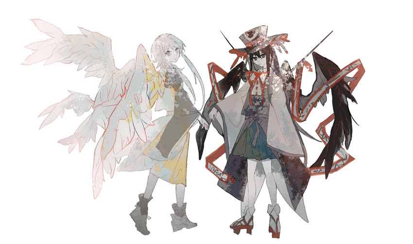 enraku tsubakura and houlen yabusame (len'en) drawn by shengji