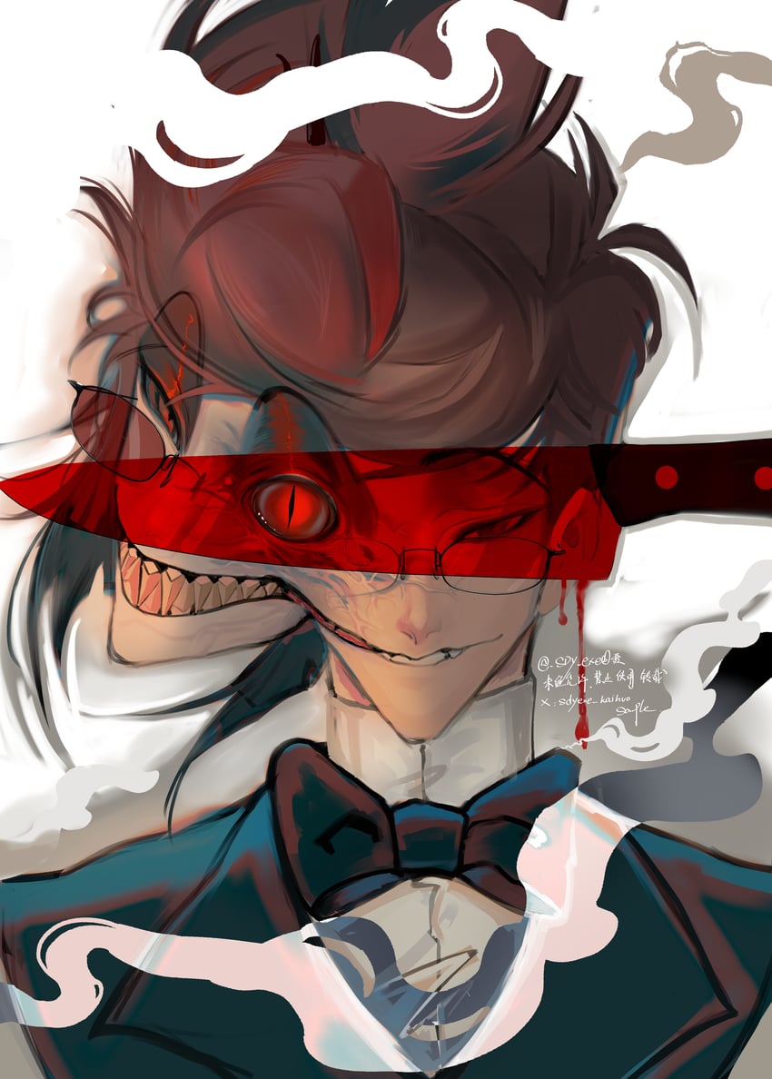 alastor (hazbin hotel and 2 more) drawn by escape932