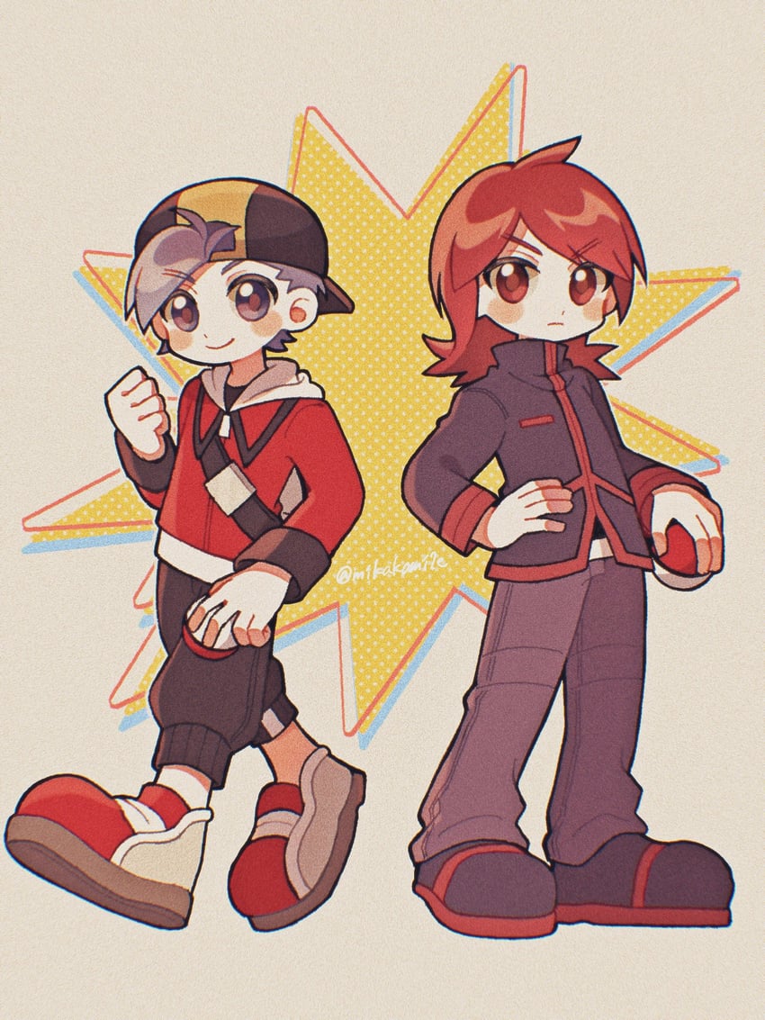 ethan and silver (pokemon and 1 more) drawn by mikakami1e