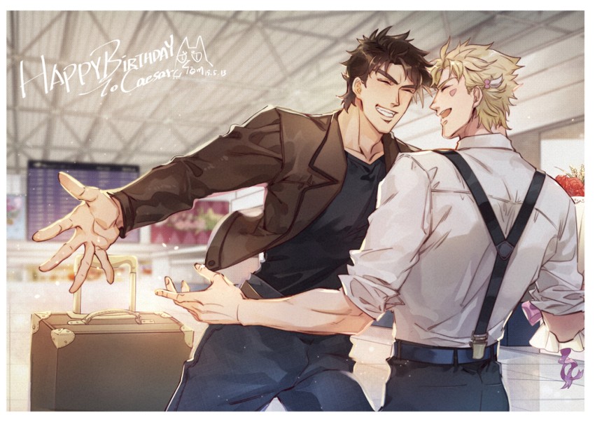joseph joestar and caesar anthonio zeppeli (jojo no kimyou na bouken and 1 more) drawn by hermithessa