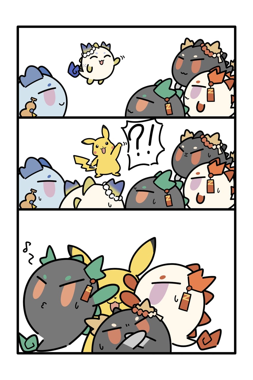 pikachu, shu, dusk, nian, ling, and 1 more (pokemon and 1 more) drawn by suttobi