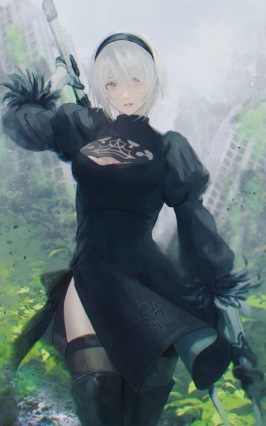 2b (nier and 1 more) drawn by rei_(rei_1424)